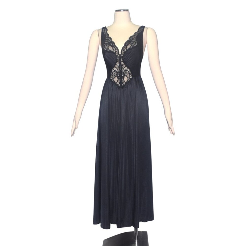 Vintage Olga Nightgown Stretch Top Lace Silky Nylon Sweep XL - Picture 8 of 9